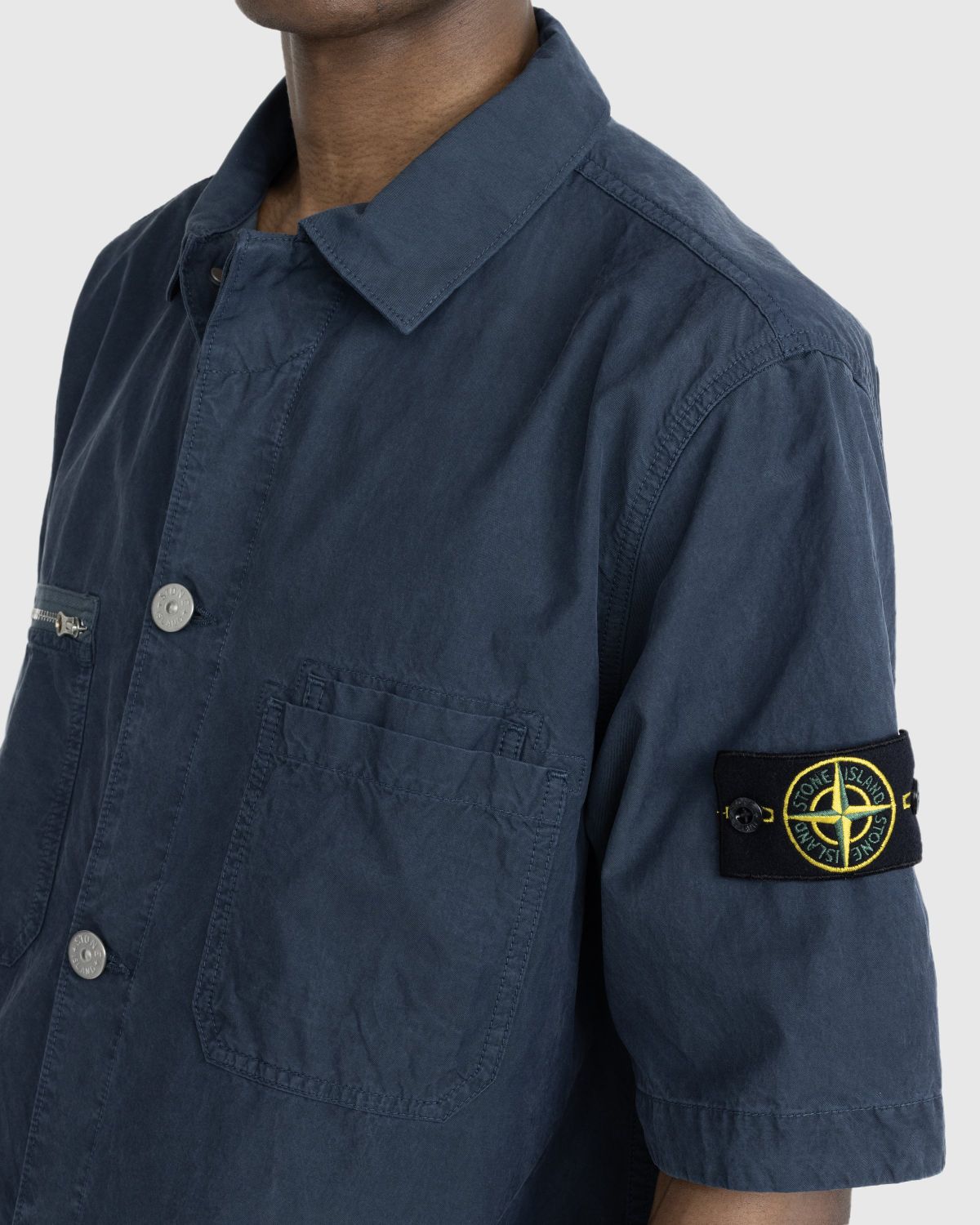 Stone island outlet overshirt navy blue